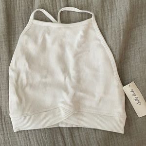 Gilly hicks white sports bra/exercise top. Size small new with tags